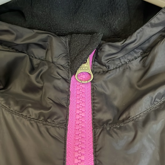 Land's End Hooded Girls Large Black Stripe Half Zip Jacket Lightweight Pullover - Picture 7 of 11